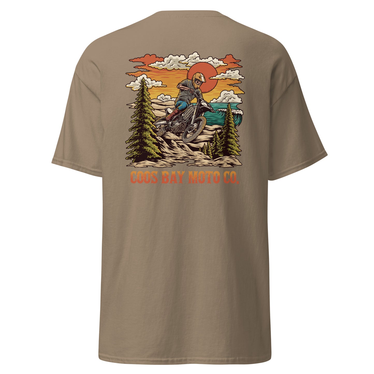 Classic Coos Bay Moto Co. Beach T-shirt